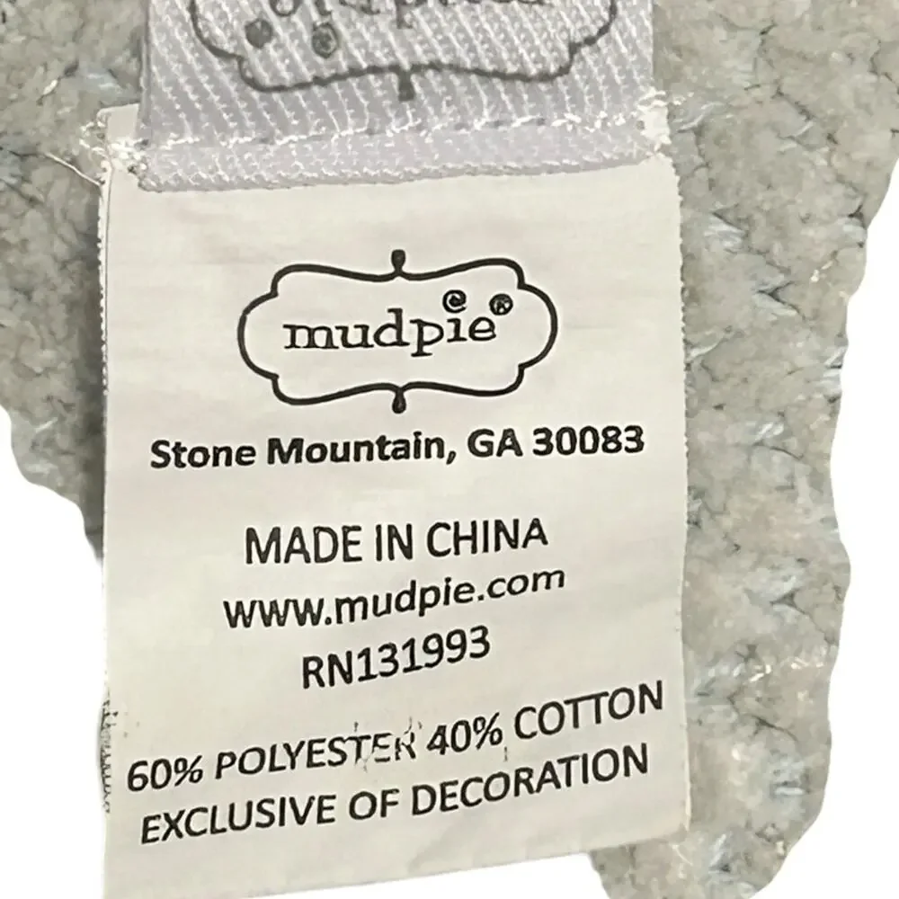 HTF Mud Pie Chenille Giraffe Blue Baby Blanket